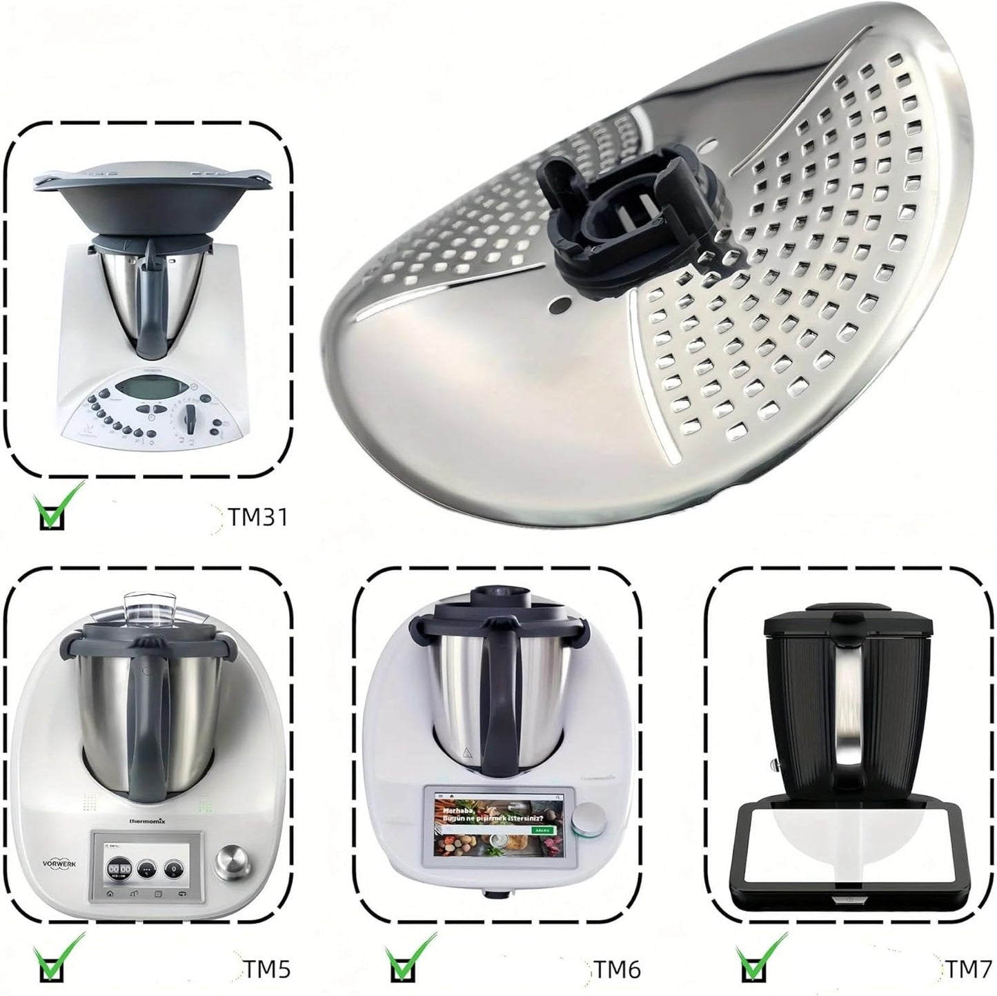 TM7/TM6/TM5 Protective Cover Cutter,Compatible For Thermomix | Protective blade cover for TM5/TM6/TM7, Stainless Steel Vegetables peeler cutter attachment