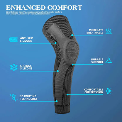 Full Leg Sleeves Long Compression Leg Sleeve Knee Sleeves Protect Leg, for Man Women Basketball, Arthritis Cycling Sport