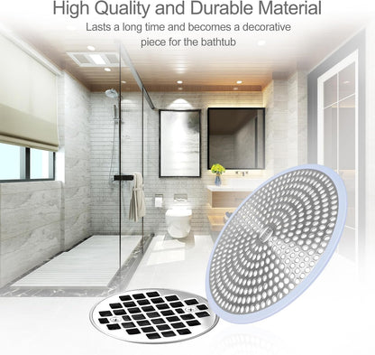 LEKEYE Shower Drain Hair Catcher/Strainer/Stainless Steel and Silicone