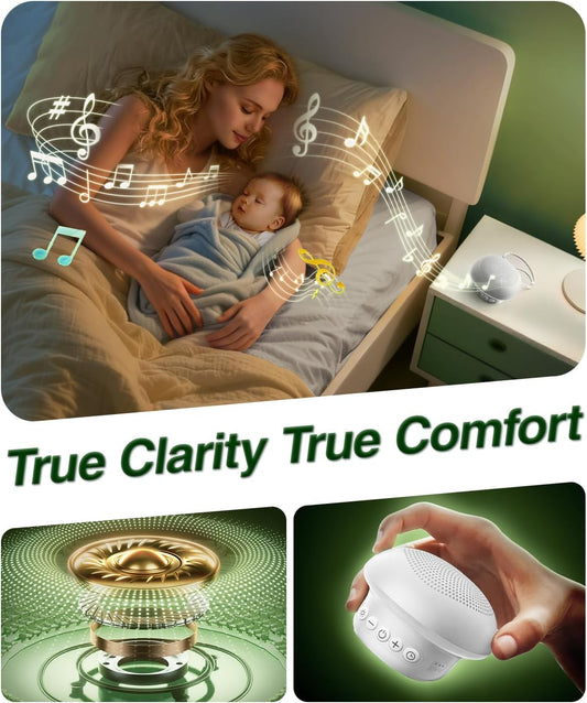Portable White Noise Sound Machine for Baby Kids Adults, 20 Natural Soothing Sounds, 48H Battery Playback, 30 Volume Levels, 3 Timers, Memory Function & Soft Night Light for Sleep, Home, Travel, Mini