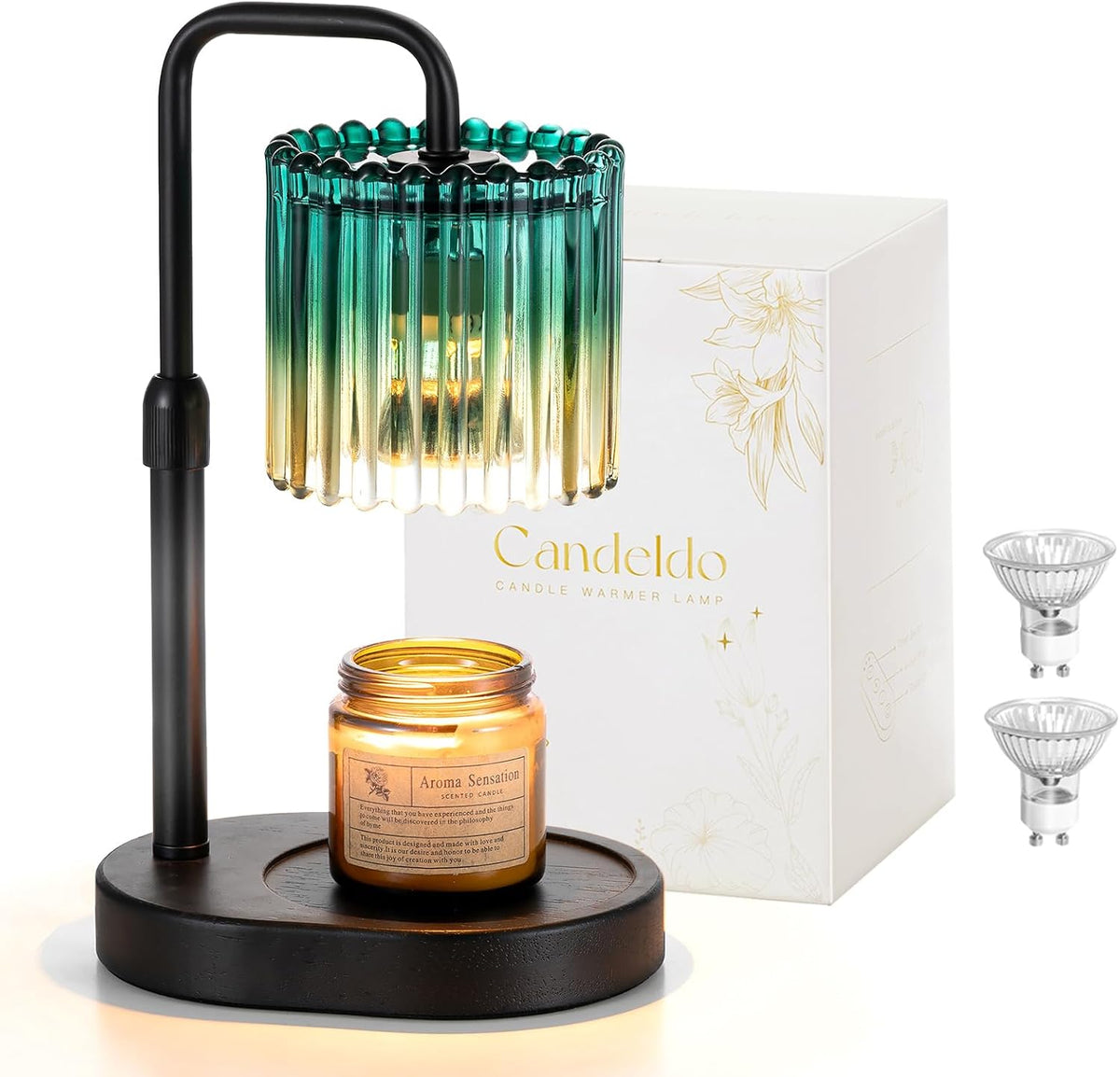 Candeldo Candle Warmer Lamp with Timer: Black Wax Melt Warmer