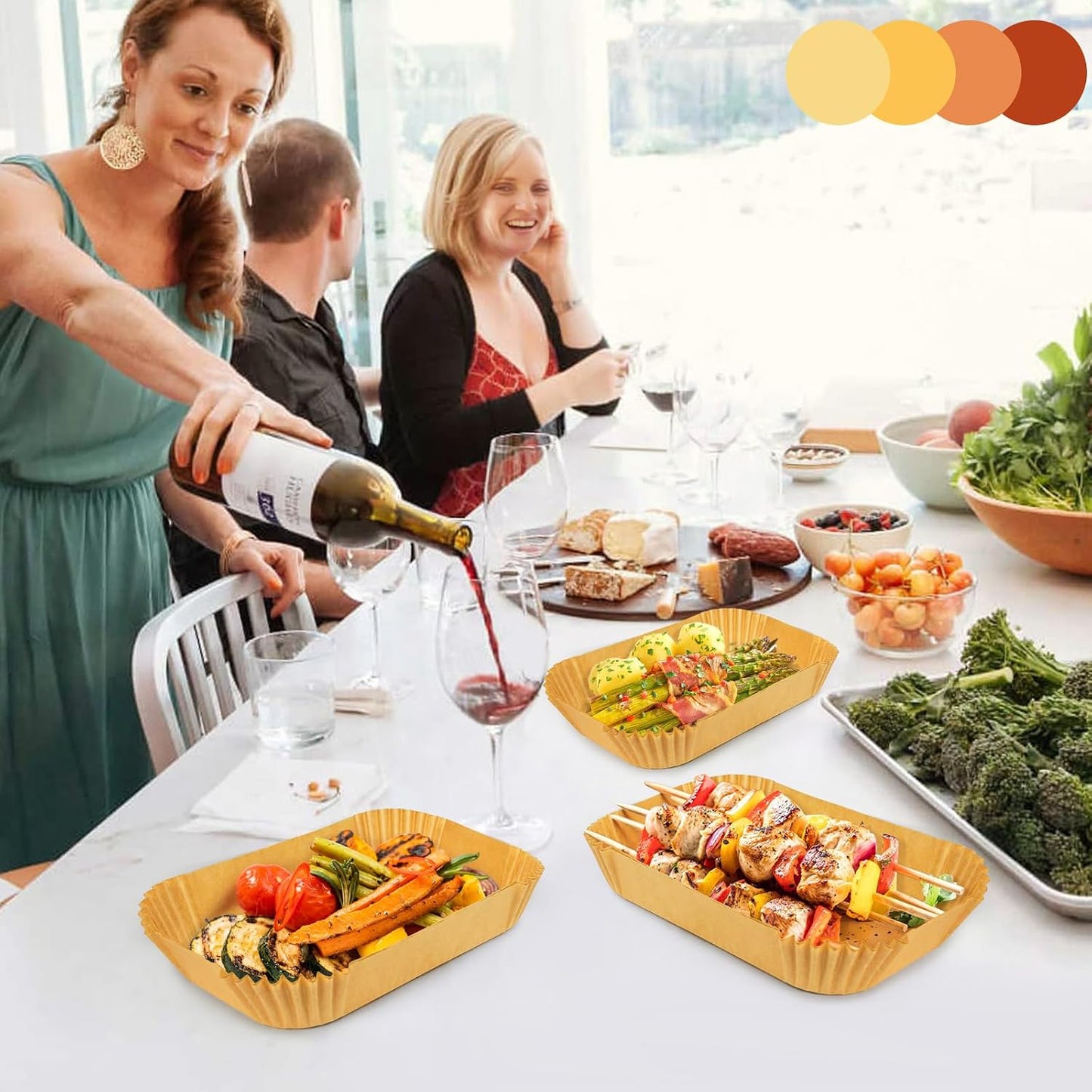 Air Fryer Liners Disposable 125 Pcs, 8 Inch Paper for 5-8 QT Air Fryers | Square Unbleached Parchment Paper, Non-Stick, Greaseproof for Baking, Roasting, Microwave, Oven, Airfryer Basket Accessories