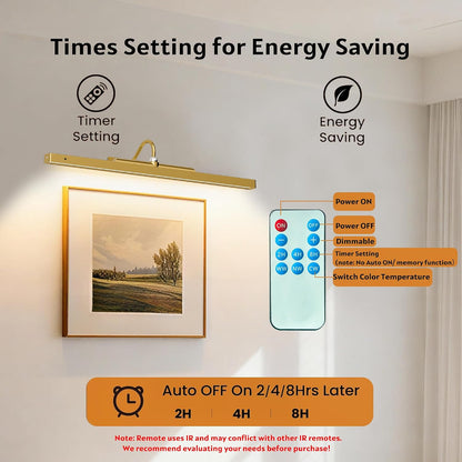 Picture Light for Wall, 12" Rechargeable Wireless Battery Operated Painting Lighting, Dimmable LED with Remote 3CCT for Wall Art Gallery Display (Black)