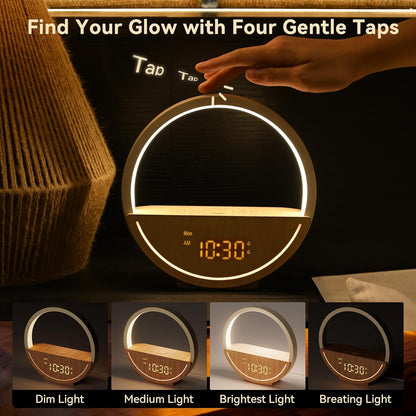 Vivilumens Sunrise Alarm Clock White Noise Sound Machine for Bedroom | Gentle Wake Up Light with 20 Soothing Sounds Sleep Aids, Dimmable Clock, Touch Control, Timer, Dual Alarms for Heavy Sleepers