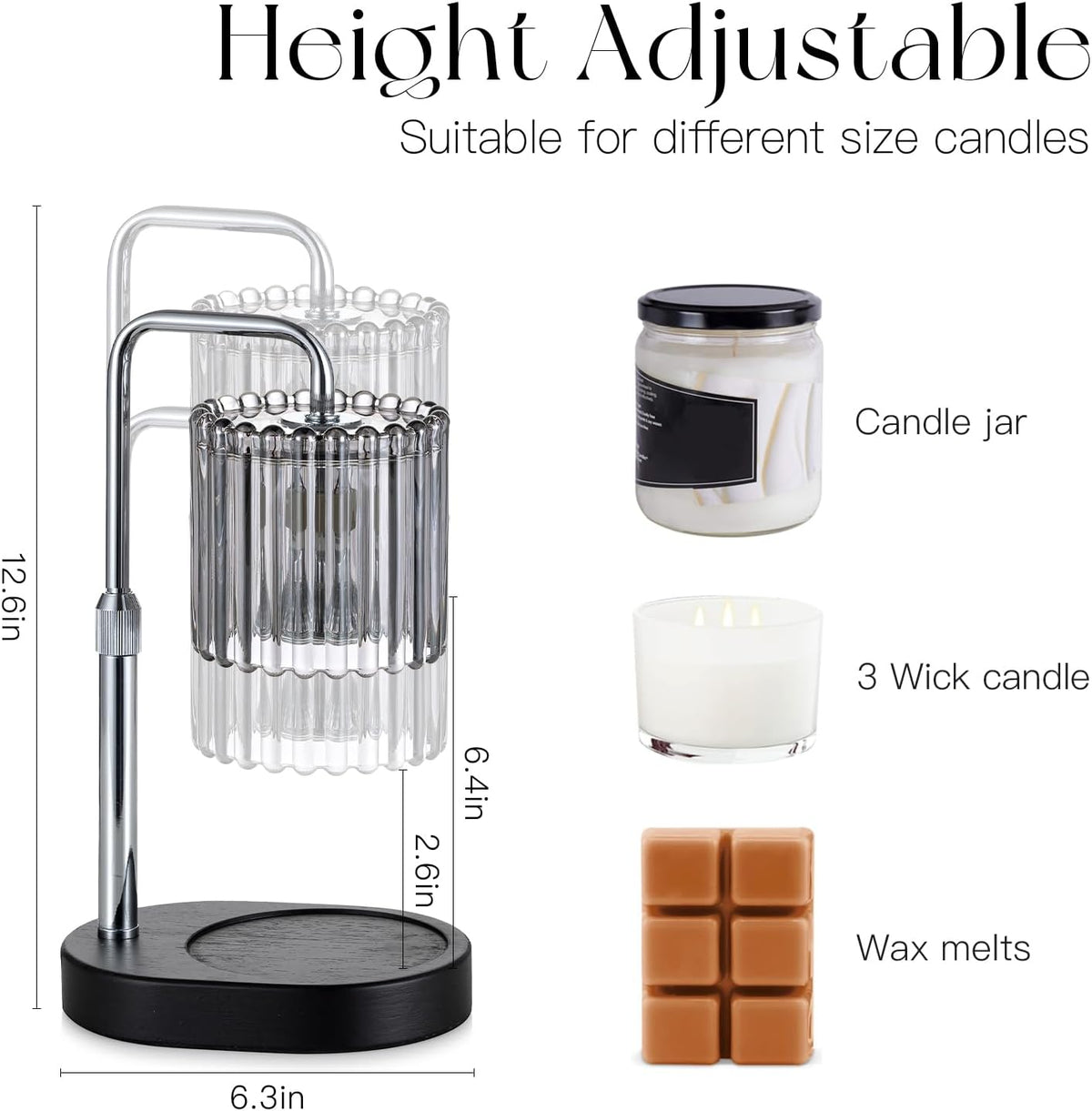 Candeldo Candle Warmer Lamp with Timer: Black Wax Melt Warmer