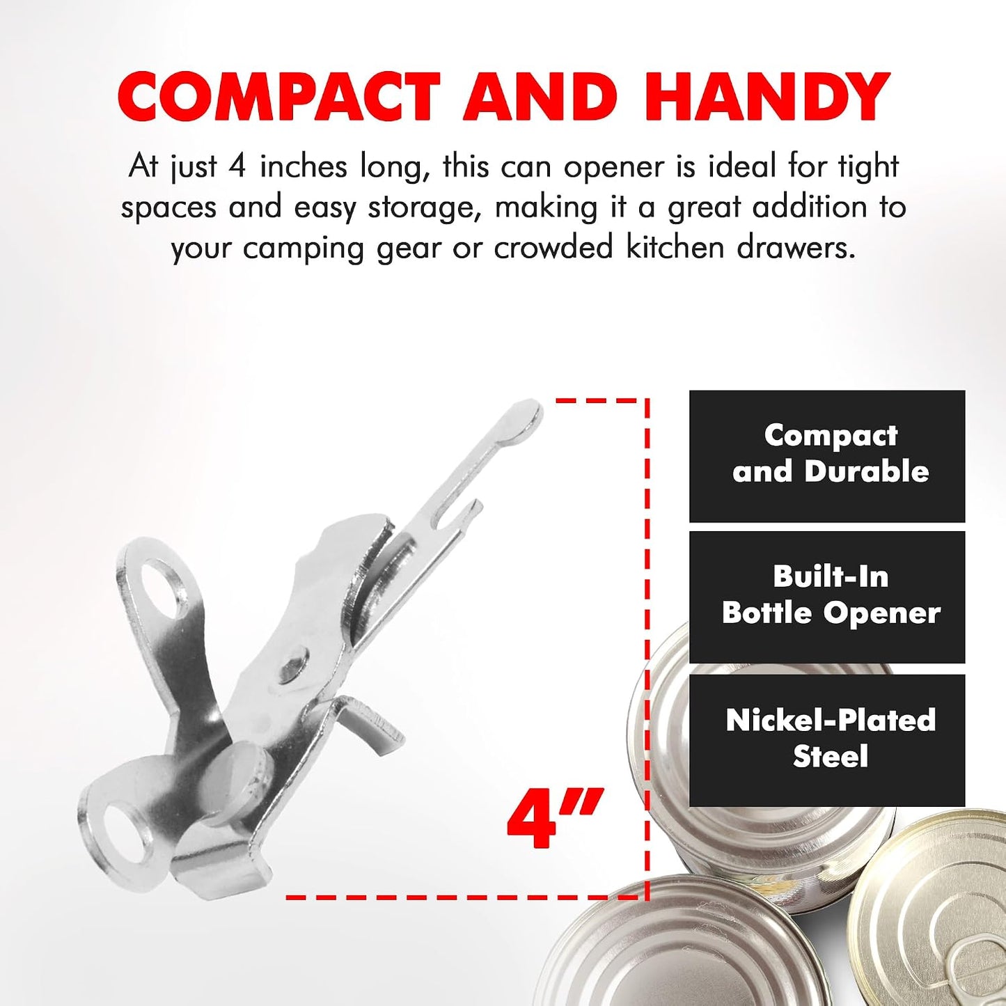Chef Craft Select Can Opener with Tapper, 6.5 inches in length, Nickle Plated