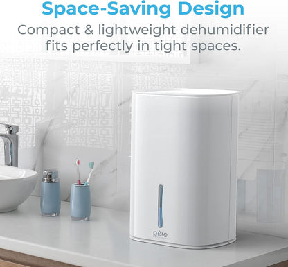 Pure Enrichment PureDry Mini Dehumidifier - 27oz Compact Water Tank Eliminates 300ml/day of Excess Moisture from Closets, Bathrooms, Boats, Kitchens, and Other Small Rooms and Living Spaces