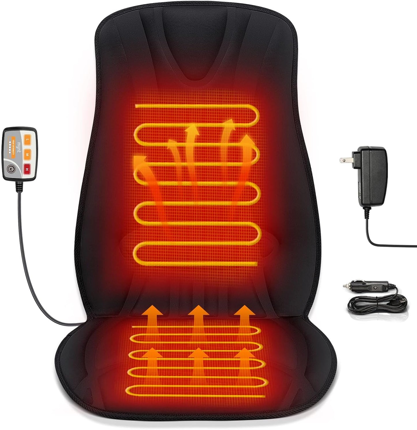 Heated Seat Covers with Fast Heat, Heating Pad for Chairs | Universal Seat Warmer for Home Office and More Use, Comfortable Full Back & Seat Cover with 3 Heating Levels, Winter Gift