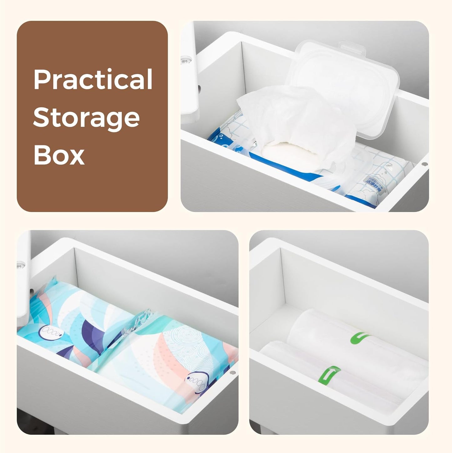 4-in-1 Black Toilet Paper Holder Stand with Storage Shelf Box, 360° Rotating Bamboo Free Standing Toilet Tissue Roll, Toilet Wipes Dispenser Organizer, Temporary Desktop for Bathroom (Patent) | 360° Rotating Bamboo Free Standing Toilet Tissue Roll,