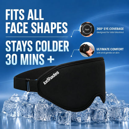 IceShades Cooling Gel Eye Mask for Migraine & Hangover Relief, Blue