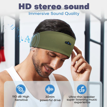 Sleep Headphones Bluetooth Headband for Side Sleeper 2-Pack, 17H Playtime, Wireless Headband Headphones with HD Stereo Speakers for Workout,Running,Yoga, Ideal Gifts for Men, Women, Teens