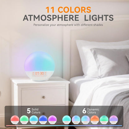 Sunrise Alarm Clock with App Control & White Noise for Heavy Sleeper