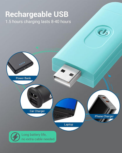 DEWENWILS USB Rechargeable Book Reading Light, Clip on Book Light (Blue)
