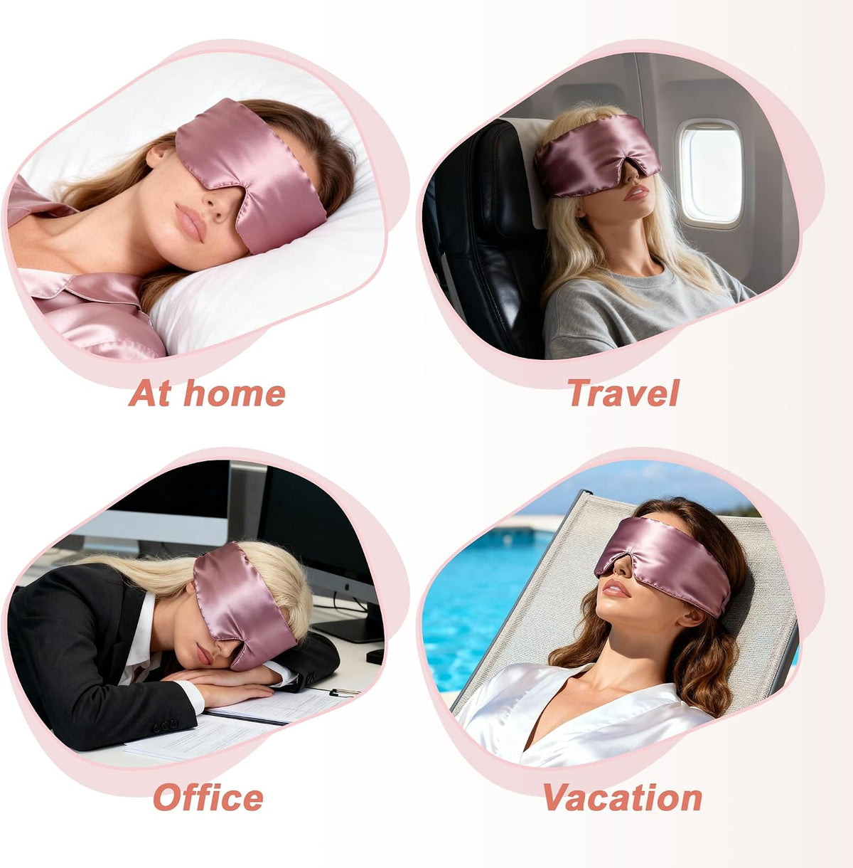 VOCOSTE 3D Pure Silk Sleep Mask with Travel Pouch, Black