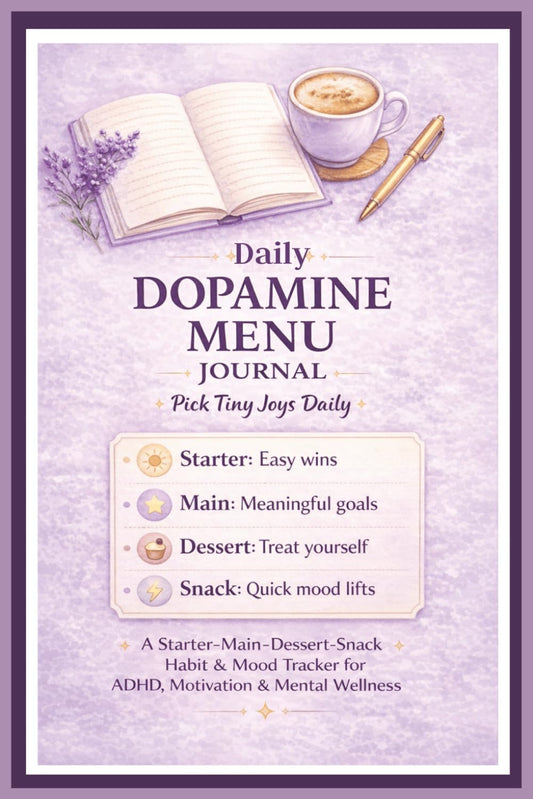 My Daily Dopamine Menu Journal an ADHD friendly Habit & Mood Tracker for Women: Motivation Planner for Neurodivergent Adults - Productivity & Task Management to Stay Motivated and Focused