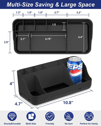 Bathroom Counter Organizer and Storage, 7 Slots Detachable Toothbrush Holders for Bathrooms, Anti-Slip Electric Toothbrush and Toothpaste Holder Countertop Vanity Organizer Accessories for Adults Kids
