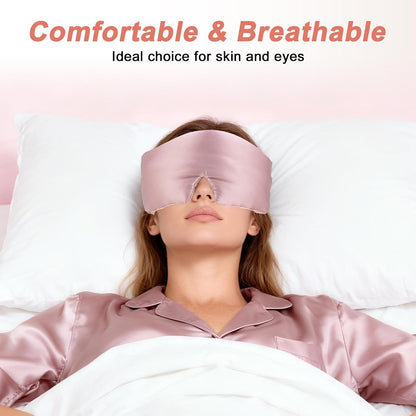 VOCOSTE 3D Pure Silk Sleep Mask with Travel Pouch, Black