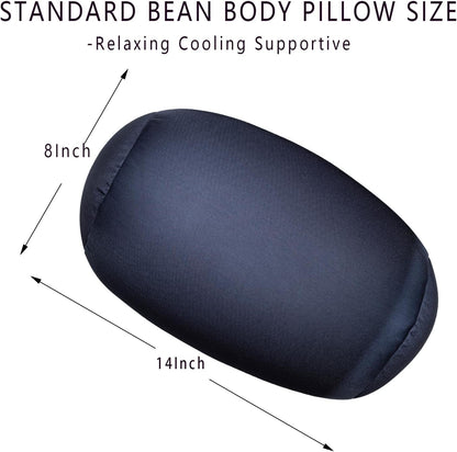 Squishy Microbead Neck Pillow, 7Inch x 12Inch Soft Travel Body Bed Pillow Bean Pillow for Kids Adult Chair Sleeping Car Seat, Fun Dormroom (Sky Blue)