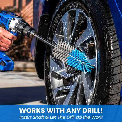 Multi-Purpose Drill Brush Attachment, Showers, Tubs, Carpet, Tile, Grout, Medium Bristle for Ultimate Cleaning Power
