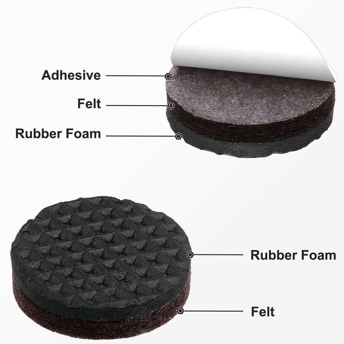 Non Slip Furniture Pads -56 pcs（1+2）” Furniture Grippers, Non Skid Furniture Legs,Self Adhesive Rubber Furniture Feet, Anti Slide Furniture Hardwood Floor Protector for Keep Couch Stoppers