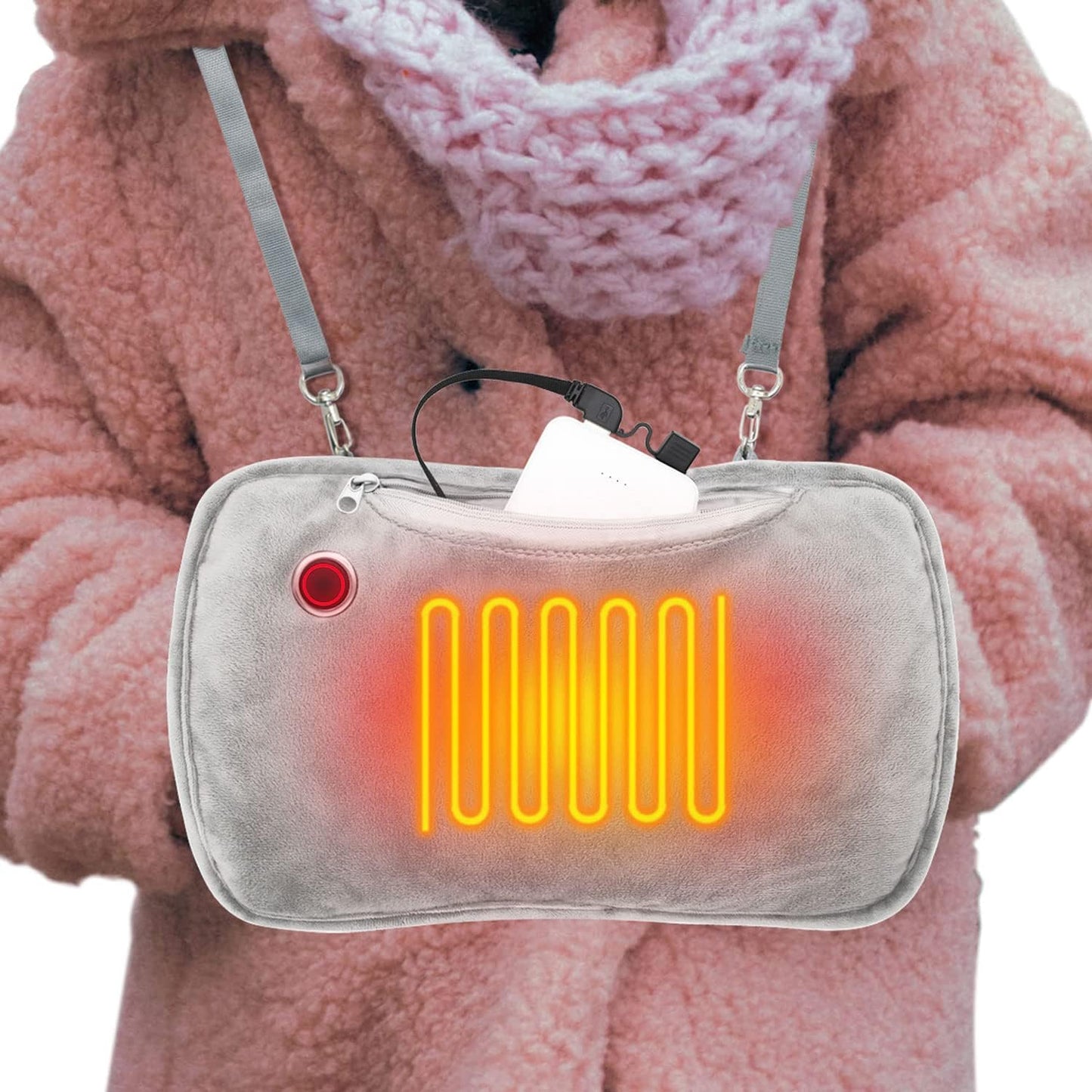 Hand Warmers Rechargeable, 10000mAh Electric Heated Gloves Portable Graphene Handwarmers Pouch with 3 Levels & Double-Sided Heating for Hunting Camping Golf Xmas Gifts for Women Men
