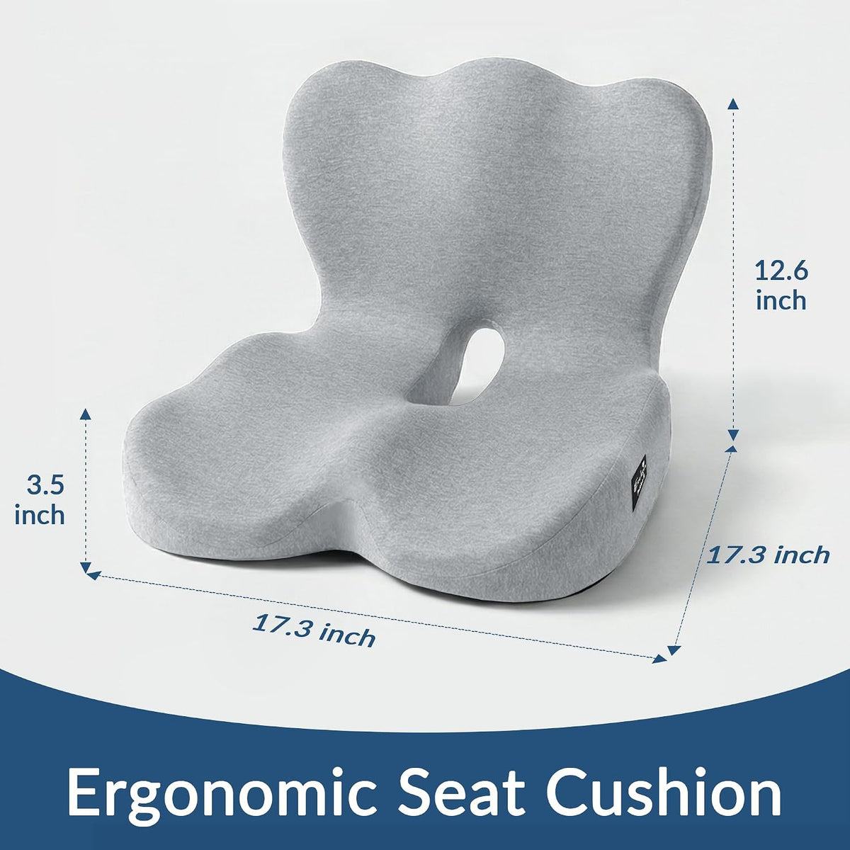 Exclusivo Mezcla Memory Foam Seat Cushion, Grey