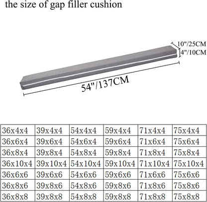 SAMTY Bed Gap Filler for headboard Space Gap Filler Bolster Stopper 54x6x4 | Full Bed, Closes Gaps Between Headboard And Mattress With Supportive Foam And Removable Washable Linen Cover