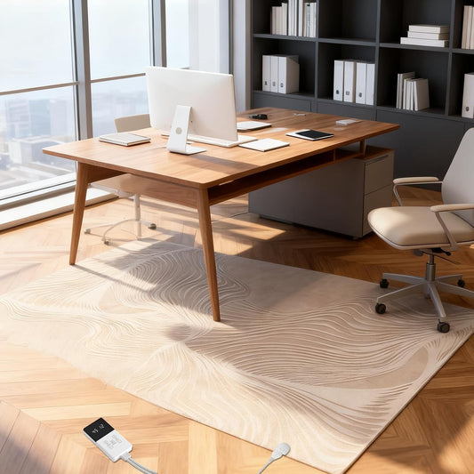 Electric Heated Carpet 35x55in Soft Plush Heating Rug 450W CX | Instant Warmth in 30s, 60 Heat Levels 12h Timer, Energy Efficient Safety Protection Ideal for Home Office Playroom 120V