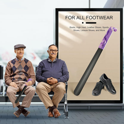 16.5 Inch Long Handle Shoe Horn for Seniors Men Women Kids, Metal Shoe Horns for Boots