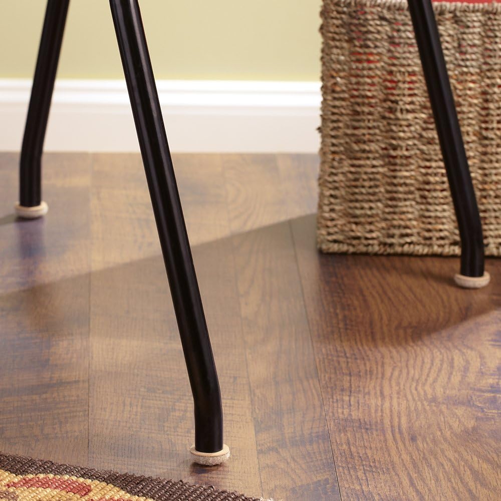 Super Sliders Secure Grip Formed Felt Movers for Furniture to Protect Hard Surfaces, 1.5", Walnut Brown (4 Pack)