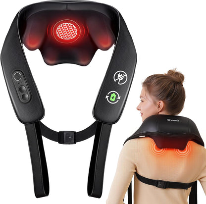 Cordless Neck and Shoulder Massager for Pain Relief Deep Tissue with Heat