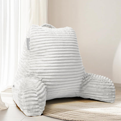 Hearth & Harbor Reading Pillow for Bed Adult – Back Pillow for Sitting in Bed, Standard Bed Pillows for Sitting Up in Bed, Foam Bed Chair Pillow, Stone Blue Bed Rest Pillow