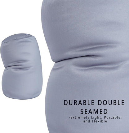 Squishy Microbead Neck Pillow, 7Inch x 12Inch Soft Travel Body Bed Pillow Bean Pillow for Kids Adult Chair Sleeping Car Seat, Fun Dormroom (Sky Blue)