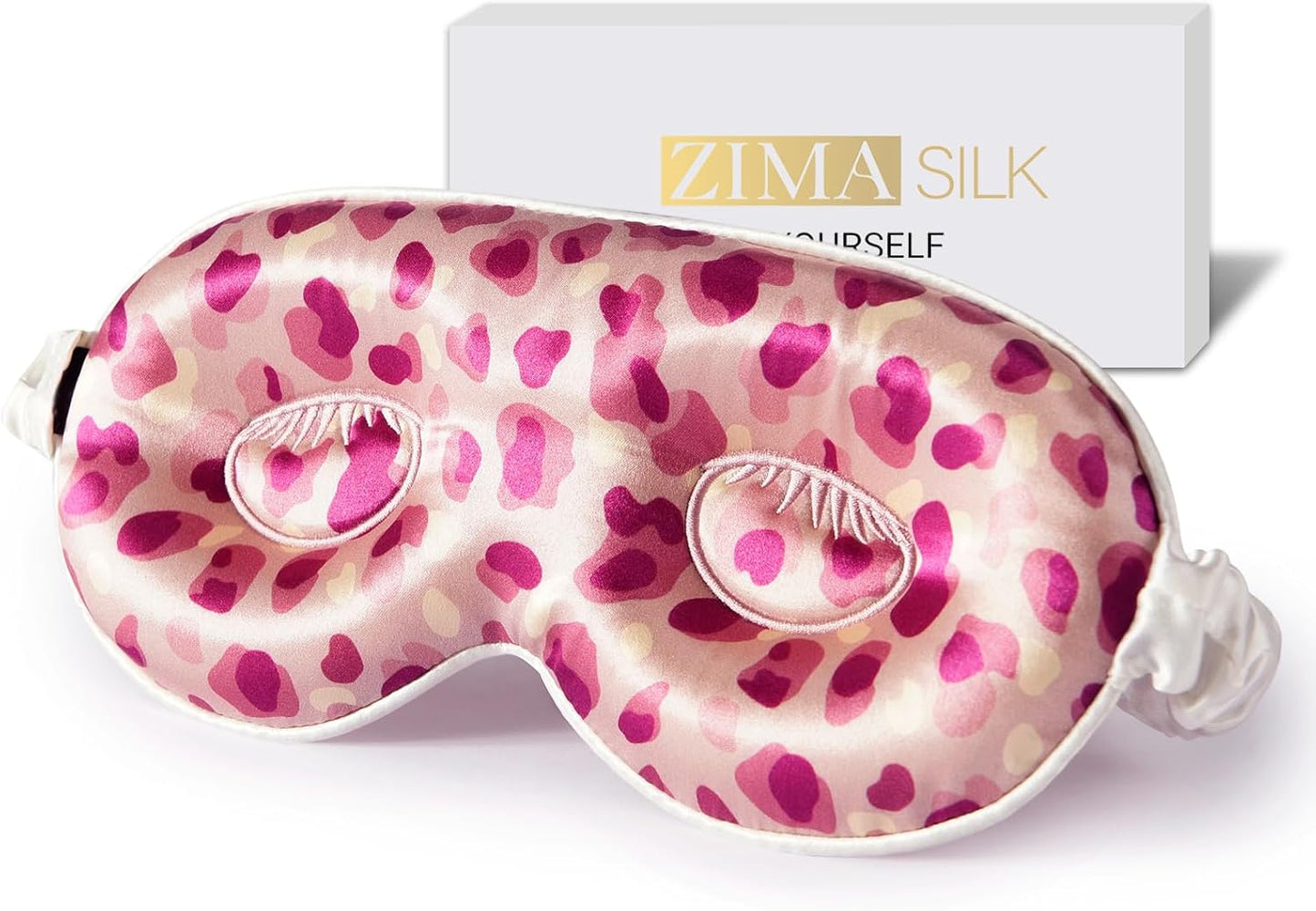 ZIMASILK Adjustable 22 Momme 100% Pure Mulberry Silk Sleep Mask, 3D Contoured Cup Eye Mask for Sleeping, Super Soft Breathable Blindfold, Perfect Blocks Light for Sleeping (Black)