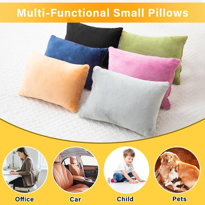 1 MIDDLE ONE 2 Pack Small Pillow, Memory Foam Mini Pillow 11 X 7 Inches for Travel, Sleeping, Nap and Neck, Knee, Lumbar Support, Tiny Cushion for Pet, Dogs (Grey)