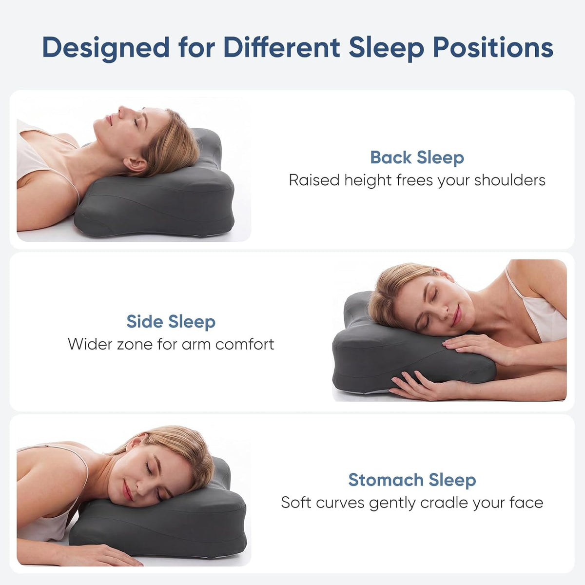 Sweetcrispy Cervical Pillow for Neck Pain Relief, Cooling Memory Foam