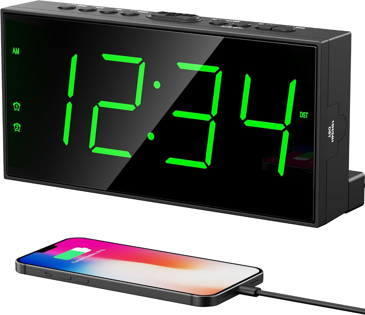 Vibrating Alarm Clock for Heavy Sleepers with Bed Shaker, 116dB Dual Alarms