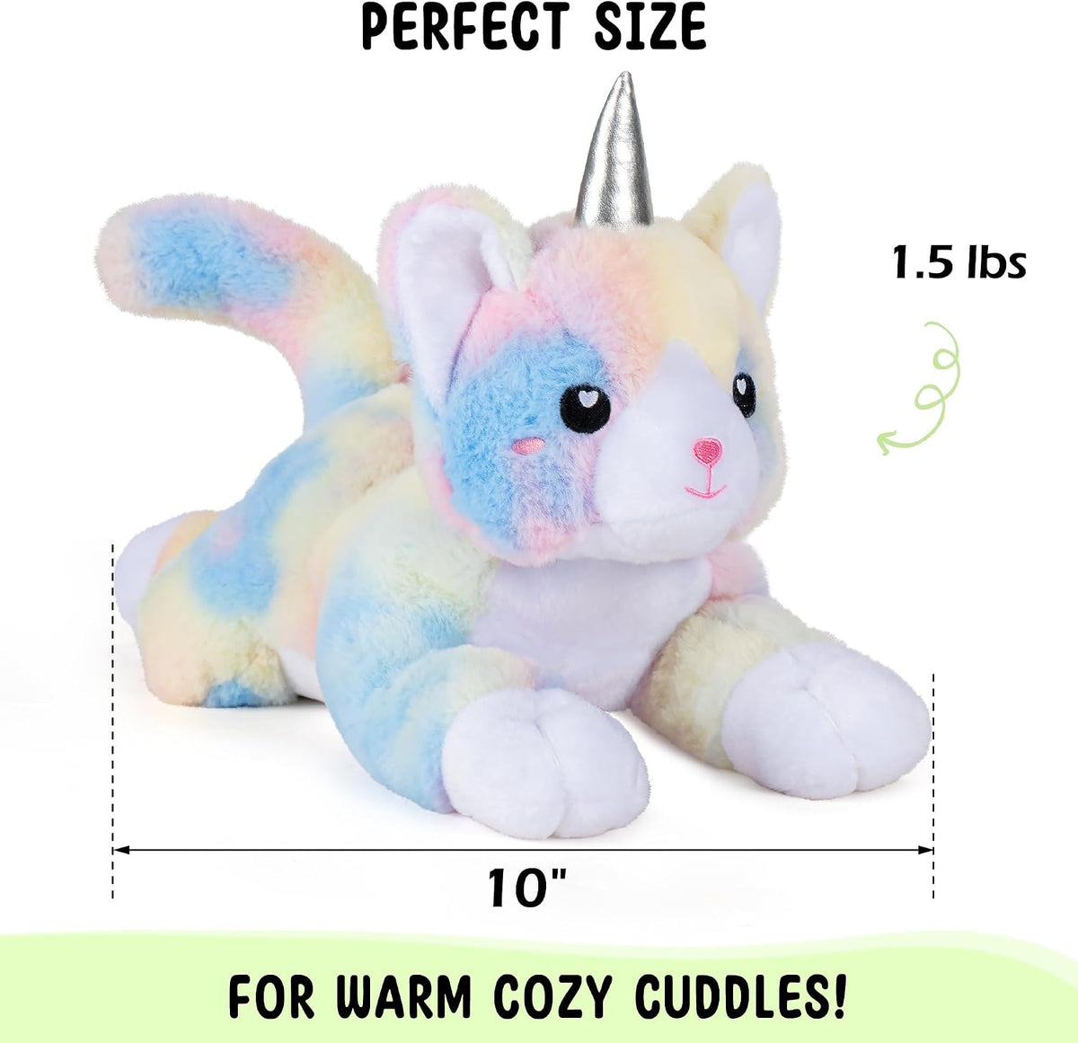 Bunny Microwavable & Weighted Stuffed Animals - 1.5 Lbs Unscented Heating Pad for Period Cramps Pain Relief and Anxiety, Cute Bunny Plush Toys Gifts for Women Girls Adults and Kids by Happy Fuel
