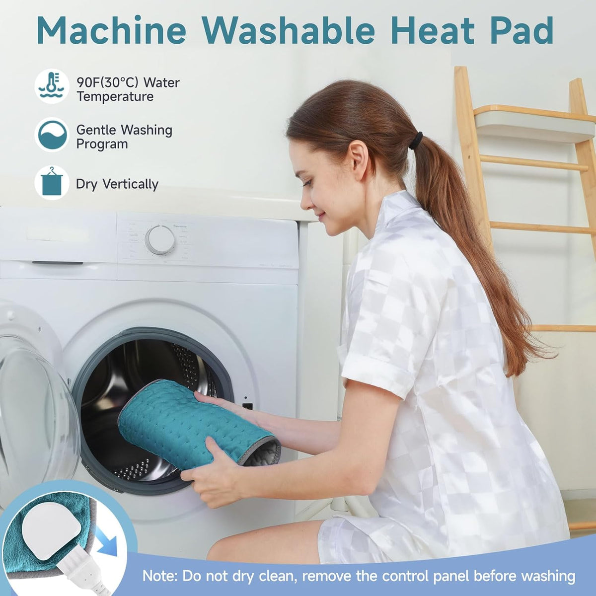 NBKLS Heating Pads for Back Neck Shoulder Pain, Electric Heating Pad Auto Shut Off, Fast Heat, Large Heating Pad Christmas Gift for Women Men, Birthday Gifts for Mom Dad (Blue)