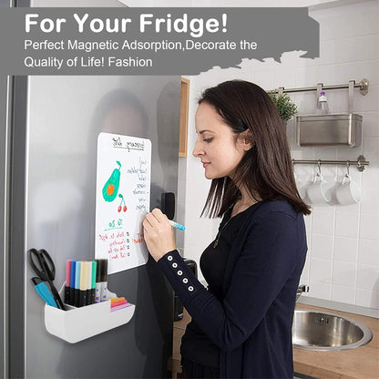 KITANIS Magnetic Pen Holder,2 Pack Magnetic Dry Erase Marker Holder with Generous Compartments,Strong Magnet Storage Marker Pen Pencil Organizer for Refrigerator,Whiteboard,Locker Accessories