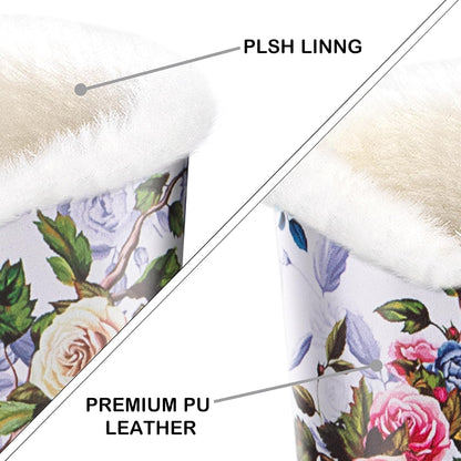 Plush Lined Eyeglasses Holder, PU Leather Glasses Stand Case