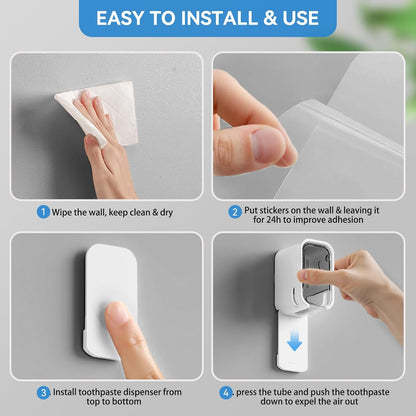 MOPMS Single Slot Toothbrush Holders Wall Mounted with Cover for Bathrooms | 2PCS Toothbrush Cover for Shower, Single Toothbrush Dispenser Storage Organizer for Family & Travel