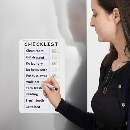 Dry Erase Chore Chart for Kids, Standable Whiteboard Checklist Board | Standable, Resuable, Portable, Routine Chart with a Pen