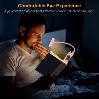 Gritin 19 LED Rechargeable Book Light for Reading in Bed | Eye Caring 3 Color Temps,Stepless Dimming Brightness,Memory Function,90 Hrs Runtime Lightweight Clip on Light for Book Lovers