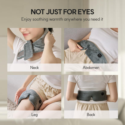 HubiCare Plush Heated Sleep Eye Mask with 2500mAh Battery, Ultra-Soft Warm Compress for Dry Eyes & Relaxation, 3 Heat Levels, Auto-Off Timer, Portable Adjustable Eye Warmer