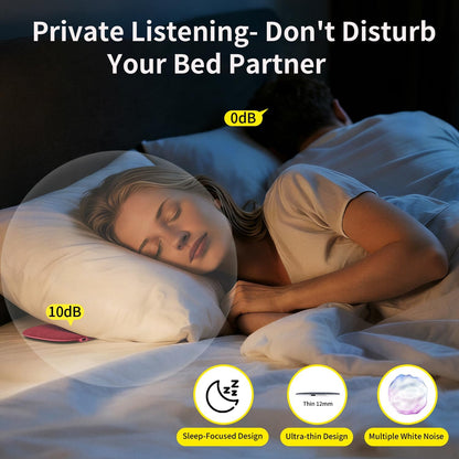Under Pillow Speaker for Sleeping, Pillow Speaker for Sleeping with White Noise &Timer, Wireless Sleep Aid with Stereo Bass Private Sleep Headphones for Side Sleepers-Light Purple