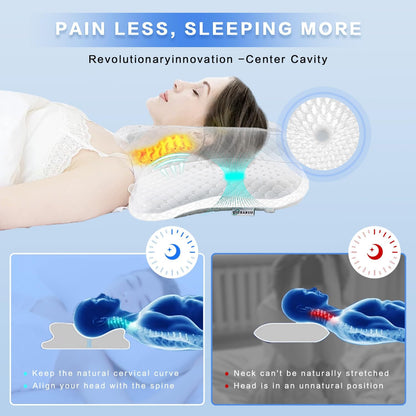 Pain Relief Cervical Pillow for Neck Support, Adjustable Ergonomic Pillow | Cozy Sleeping, Odorless Orthopedic Memory Foam Pillow, Contour Bed Pillow for Side Back Stomach Sleeper