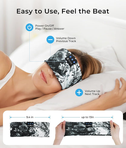LOVE EYE Wireless Bluetooth 5.4 Sleep Headband Headphones for Side Sleeper