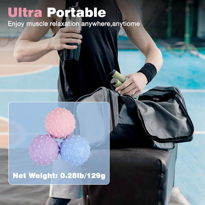 WOVTE Massage Lacrosse Ball Therapy for Sore Muscles Myofascial Release | Shoulders, Neck, Back, Foot, Body, Deep Tissue, Trigger Point, Muscle Knots, Yoga