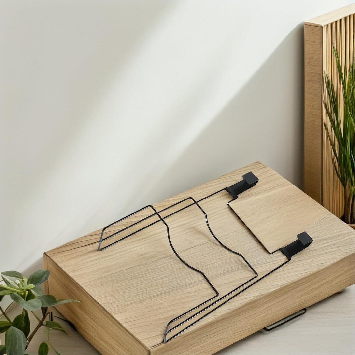 Alipis Pot Lid Organizer for Cabinet Door Hanging Pot Lid Holder Rack with 4 Hooks 2-Tier Cutting Board Organizer Inside Cabinet Door Kitchen Storage for Lids 12.12 X 8.07 X 3.22 in